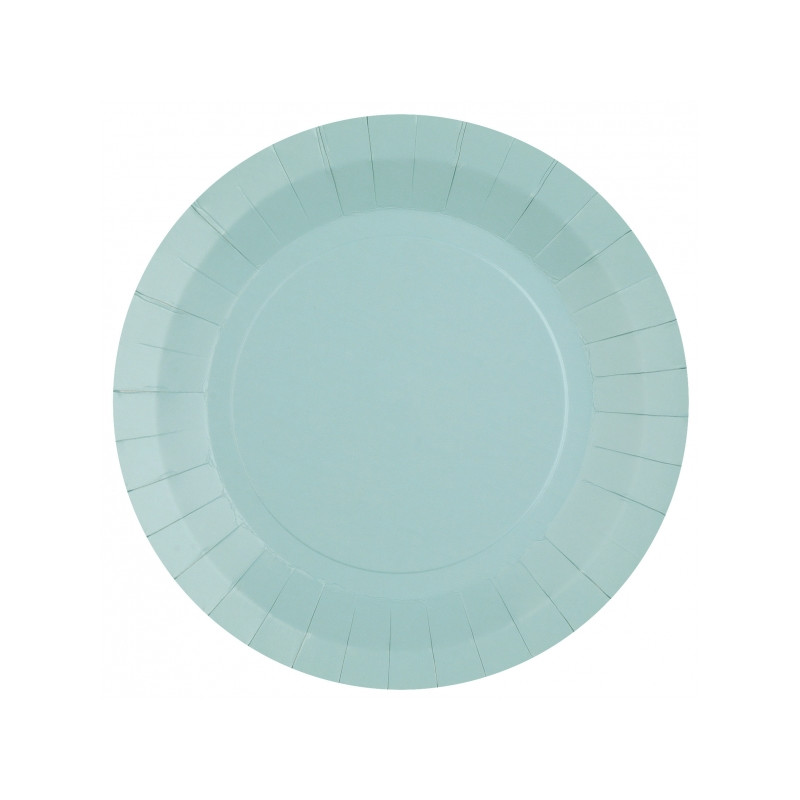 10 ASSIETTES RONDE GRAND MODELE BLEU CLAIR