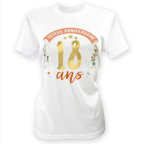 TEE SHIRT A DEDICACER FEMME 18 ANS