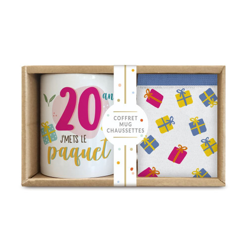 COFFRET MUG CHAUSSETTES 20 ANS