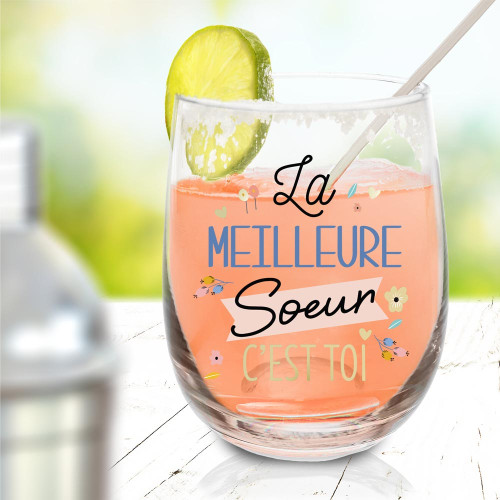 VERRE ROND &quot;LA MEILLEURE SŒUR&quot;