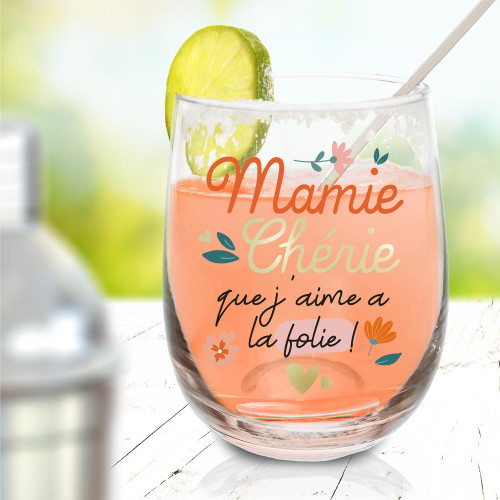 VERRE ROND &quot;MAMIE CHERIE&quot;