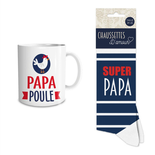 COFFRET MUG CHAUSSETTES &quot;PAPA POULE&quot;