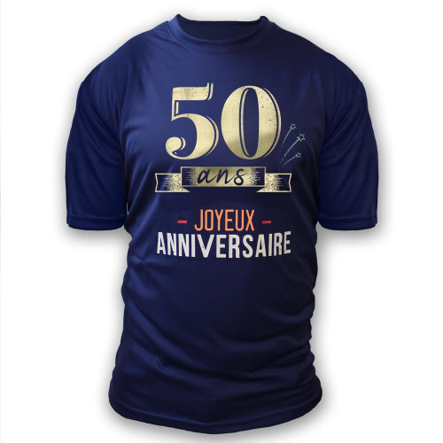 TEE SHIRT A DEDICACER HOMME 50 ANS