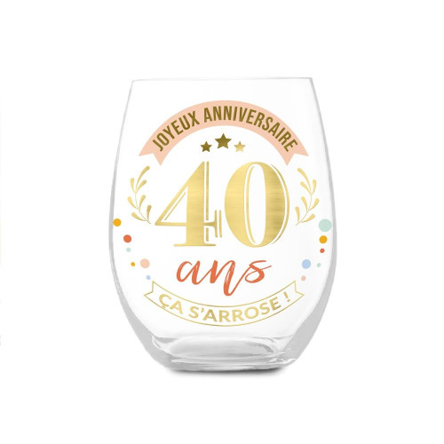 VERRE ROND CADEAU 40 ANS