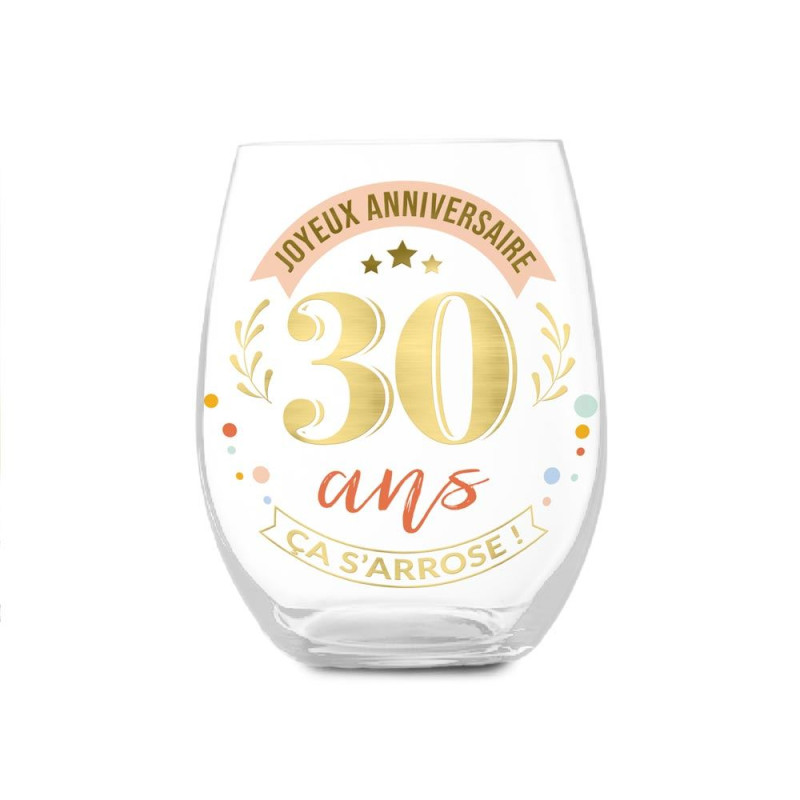 VERRE ROND CADEAU 30 ANS