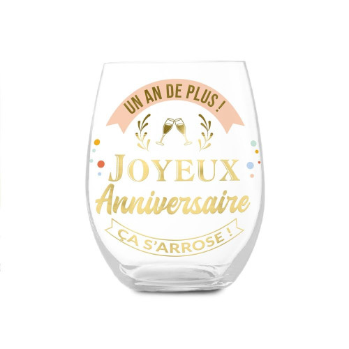 VERRE ROND CADEAU ANNIVERSAIRE