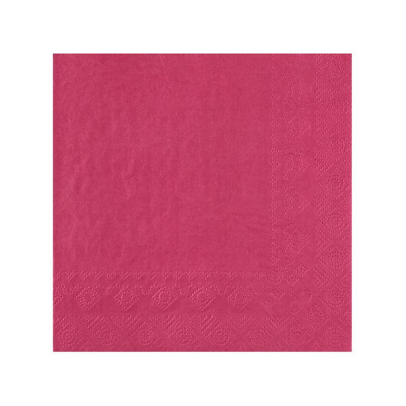 25 SERVIETTES CRYSTAL RAINBOW  33X33 2 PLIS FUCHSIA