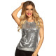 TOP PAILLETTES ARGENT L/XL