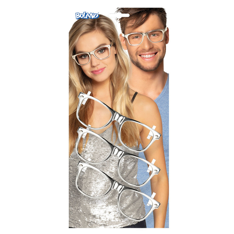 SET 3 LUNETTES PARTY ARGENT