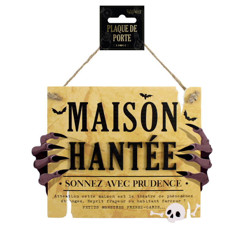 PLAQUE PORTE HALLOWEEN MAISON