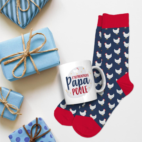 COFFRET MUG CHAUSSETTES &quot;PAPA POULE&quot;