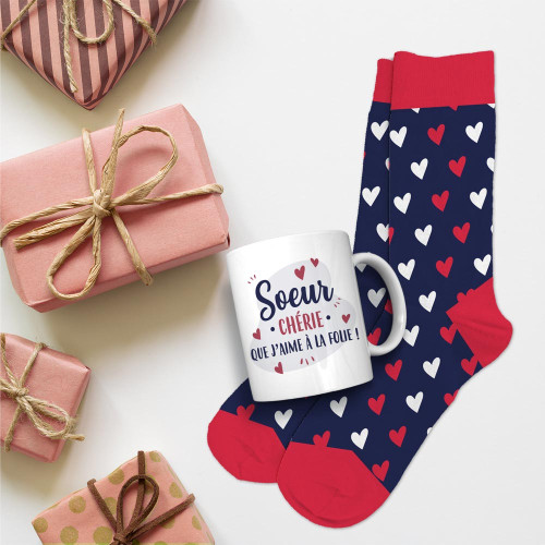 COFFRET MUG CHAUSSETTES &quot;SOEUR CHERIE&quot;