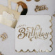 16 SERVIETTES H.BIRTHDAY OR/BLANC