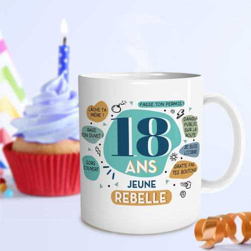 MUG ANNIVERSAIRE 18 ANS