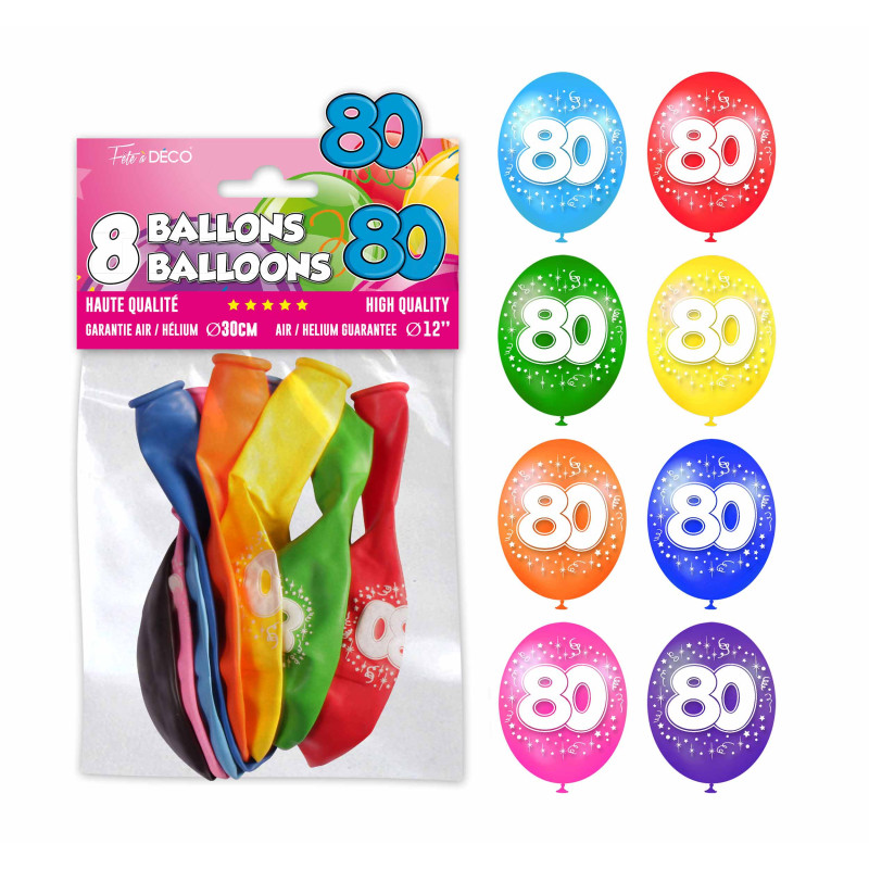 8 BALLONS 80 ANS