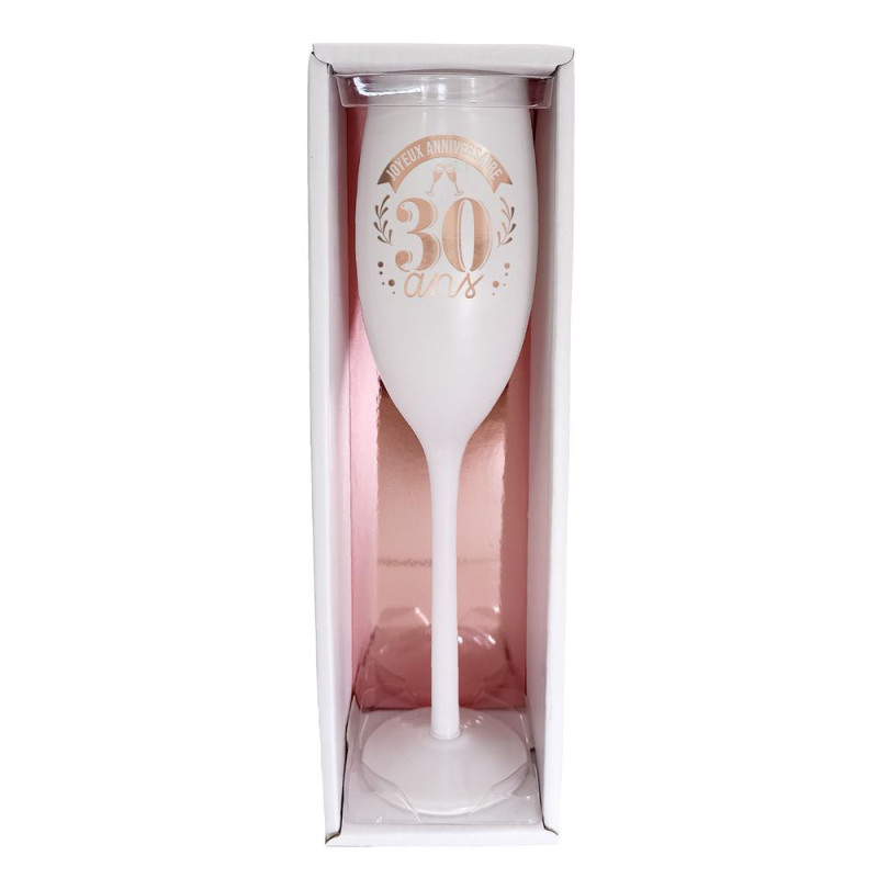 FLUTE BLANCHE ROSE DORE 30 ANS