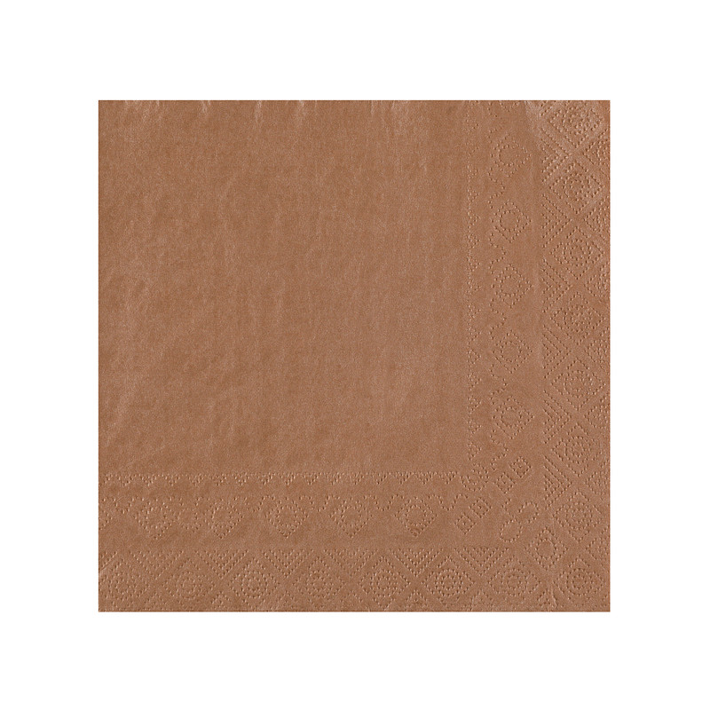 25 SERVIETTES 33X33 PLIS BRONZE