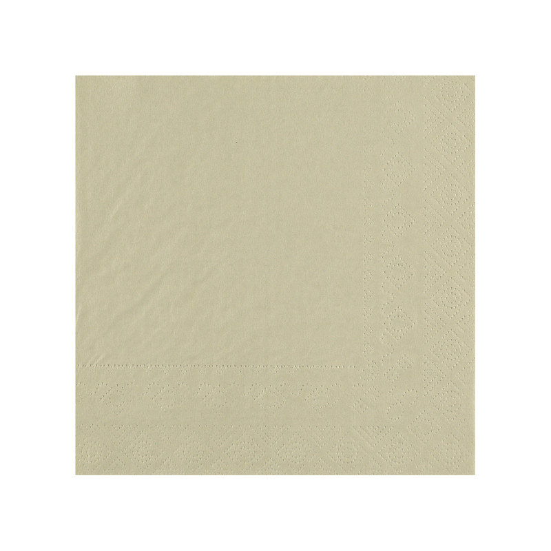 25 SERVIETTES 33X33 PLIS SABLE