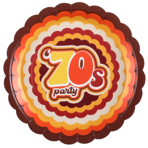 10 ASSIETTES 70'S ORANGE