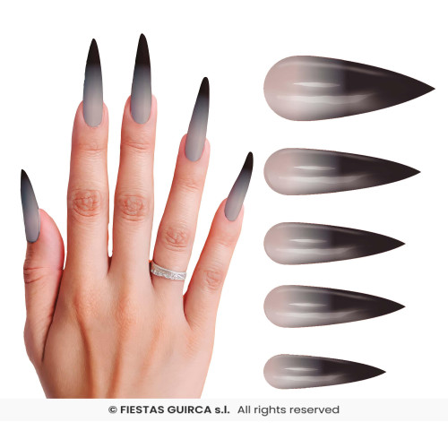 12 FAUX ONGLES GOTHIQUE