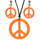 COLLIER HIPPIE ORANGE NEON & BOUCLE