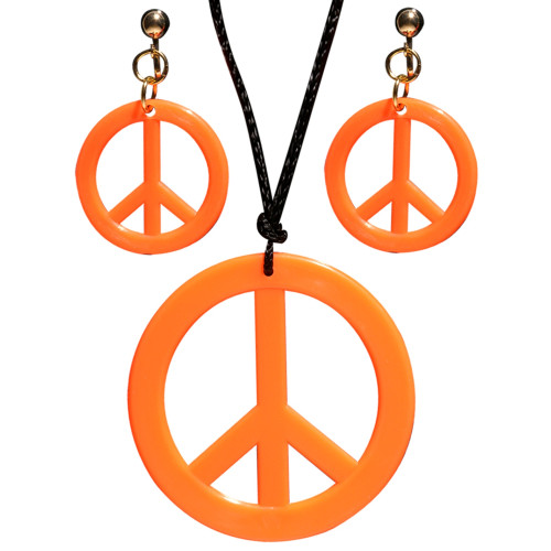 COLLIER HIPPIE ORANGE NEON & BOUCLE