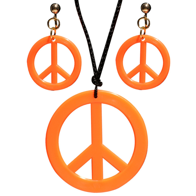 COLLIER HIPPIE ORANGE NEON & BOUCLE