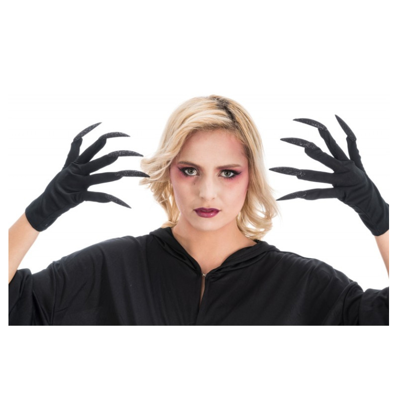 GANTS HALLOWEEN ONGLES NOIRS