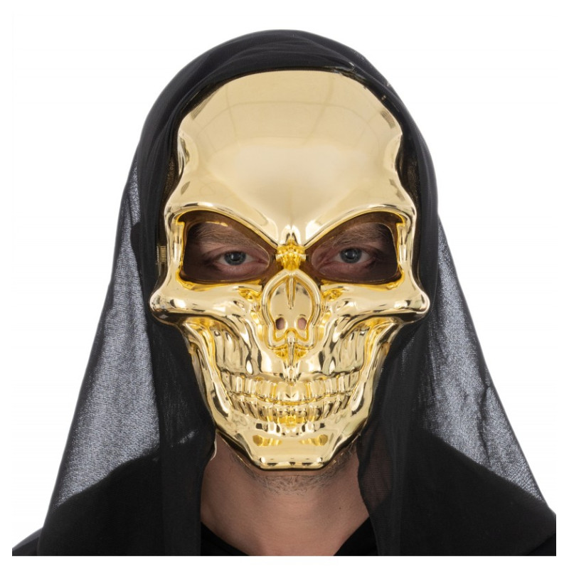 MASQUE TETE DE MORT DORE