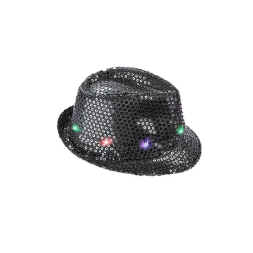 CHAPEAU LED SEQUIN NOIR