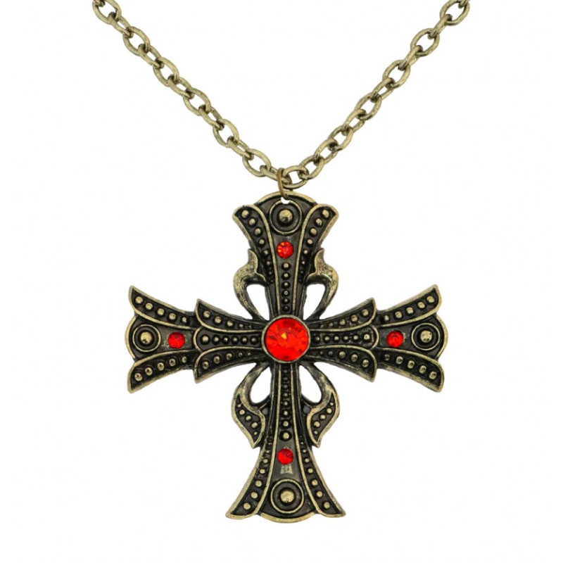 COLLIER CROIX VAMPIRE PENDENTIF