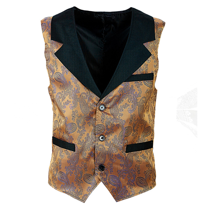 GILET VINTAGE JACQUARD MARRON