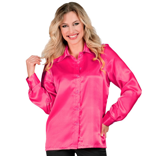 CHEMISE DISCO FUCHSIA SATIN L