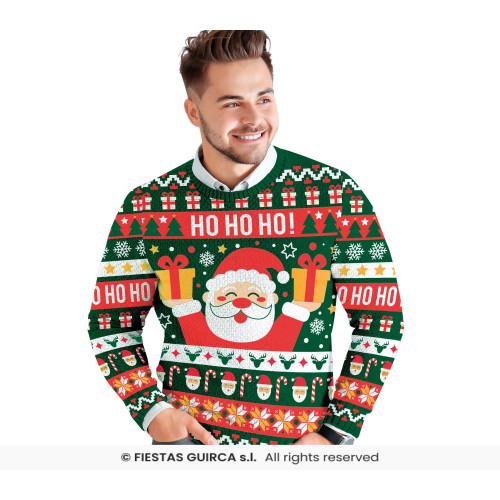 PULL DE NOËL "HO HO HO"HOMME M