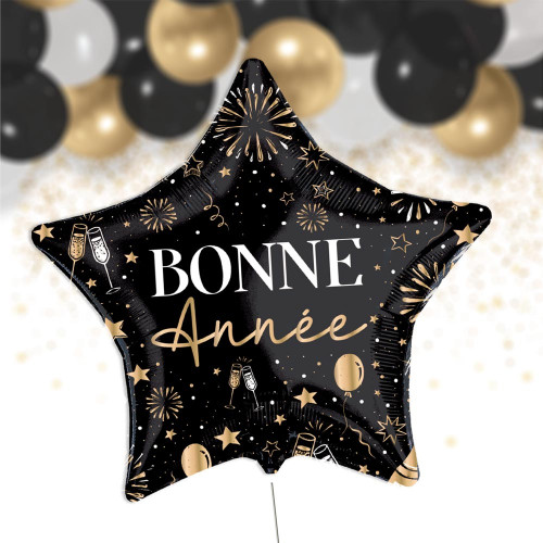 BALLON ALU ETOILE &quot;BONNE ANNEE&quot;