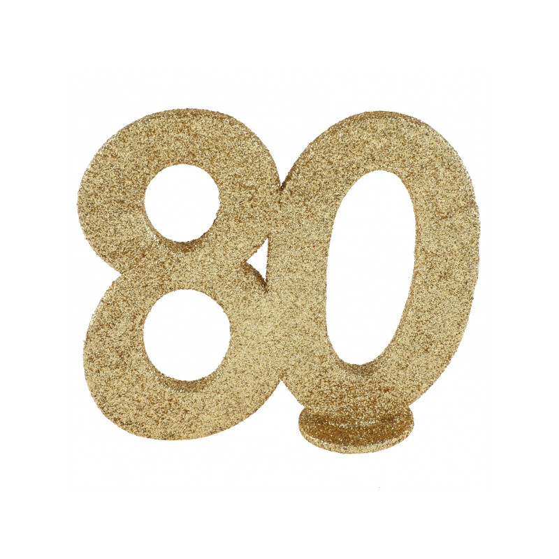 CHIFFRE ANNIVERSAIRE OR 80 ANS