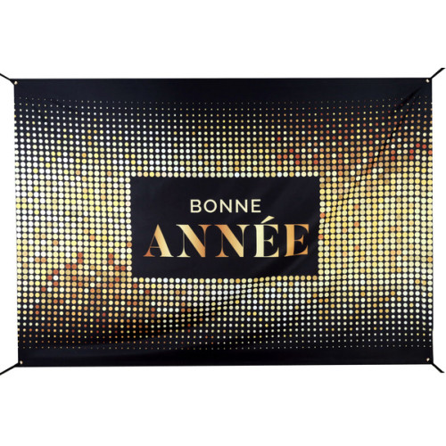 TOILE FOND BONNE ANNEE OR