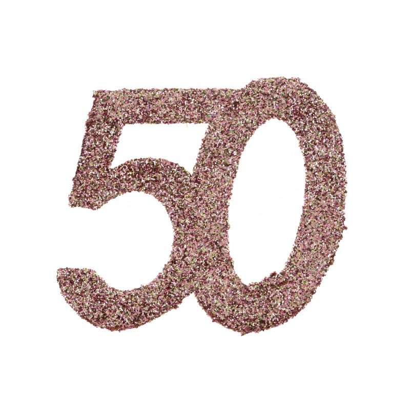 6 DECO A PARSEMER AGE 50 ANS ROSE GOLD