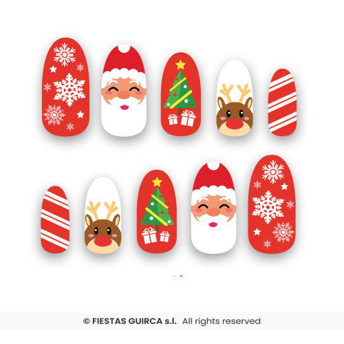 10 ONGLES PÈRE NOËL