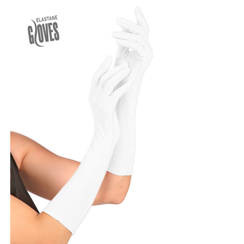 PAIRE GANTS LYCRA  BLANC 40CM