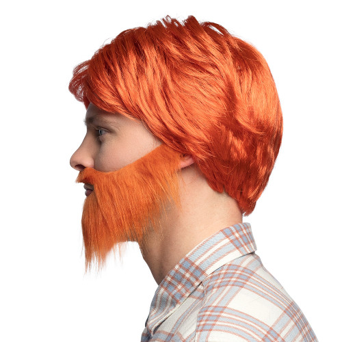 PERRUQUE HOMME+BARBE ORANGE