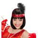 BANDEAU PAILLETTES ROUGE PLUMES