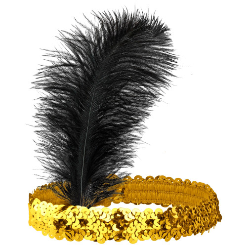 BANDEAU PAILLETTES OR PLUMES