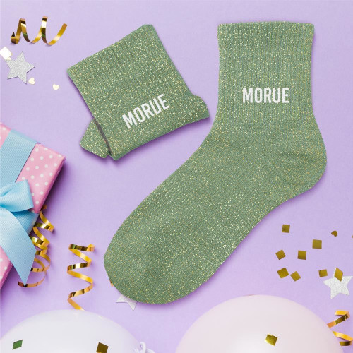 CHAUSSETTES COURTE PAILLETTES MORUE