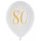 8 BALLONS 80 ANS OR DIAM 23CM