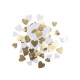 100 CONFETTIS PETITS COEURS BLANC ET OR