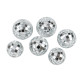 6 BOULES À FACETTES VERRE MIROIR ARGENT