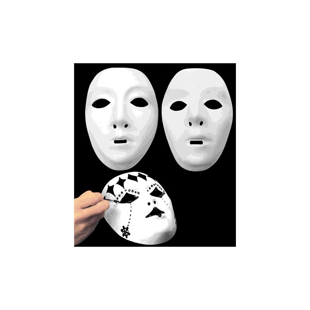 Masque vierge 5 pièces masque blanc adulte masque de dessin bricolage blanc  accessoire de fête creatifs marqueur-feutre - Cdiscount Maison