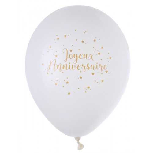 8 BALLONS JA BLANC/OR