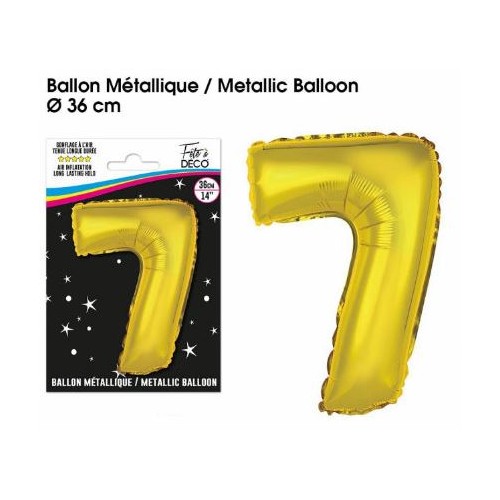 Ballon Alu Chiffre 4 Arc-en-ciel 36 cm gonflage air
